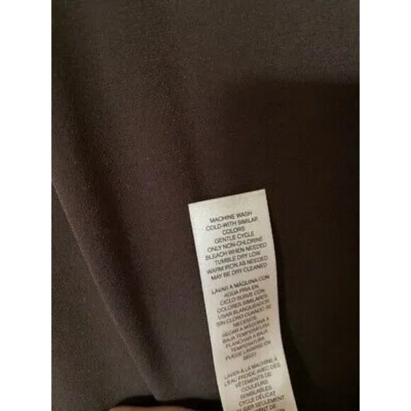 Chicos Women's V-Neck Brown Blouse With Shoulder Zippers Polyester/Spandex - Picture 6 of 7